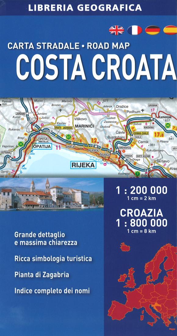 Costa Croata : carta stradale : road map
