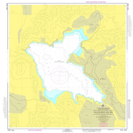 VALLE DE BRAVO, EDO. MEX. - 1501 - Mexico Nautical Charts by SEMAR