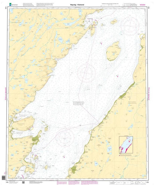 Porsangen. Repvåg - Kistrand - 105 - Norway Kartverket Nautical Charts