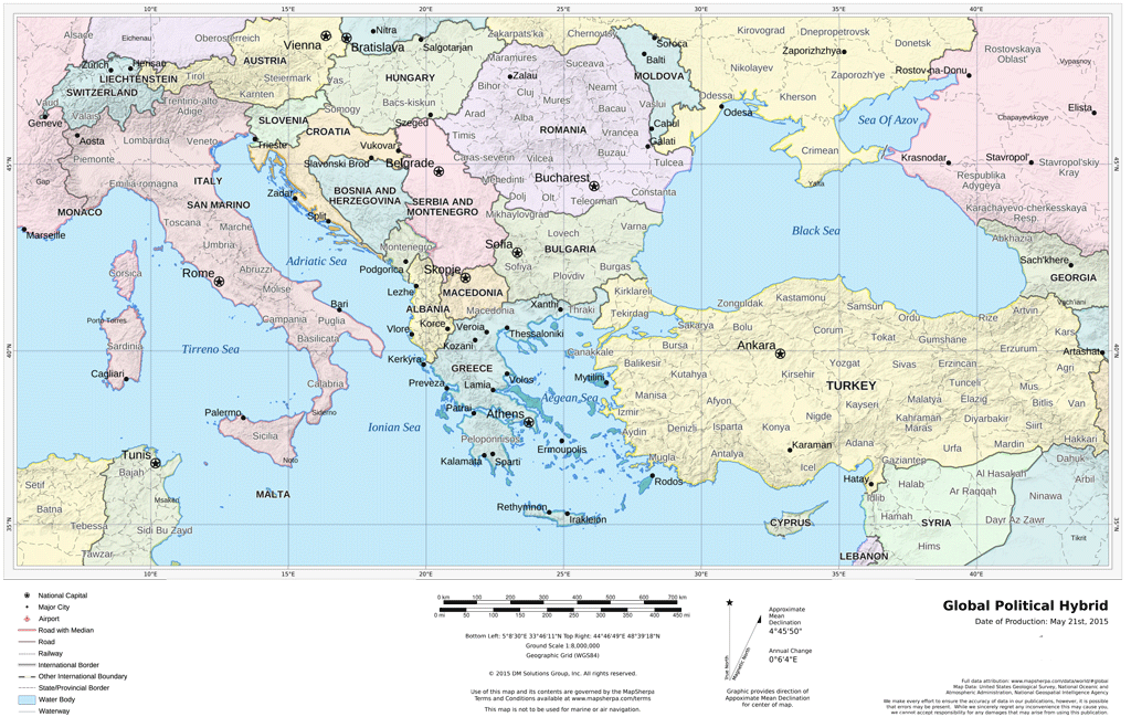 World Political with Relief