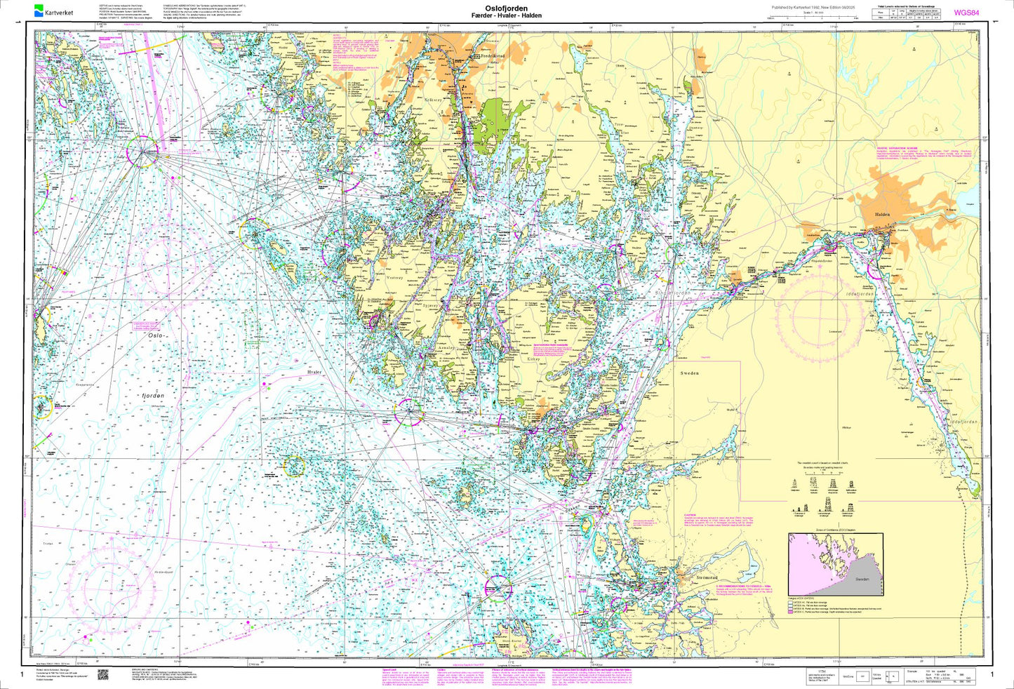 Oslofjorden. Færder - Hvaler - Halden - 1 - Norway Kartverket Nautical Charts