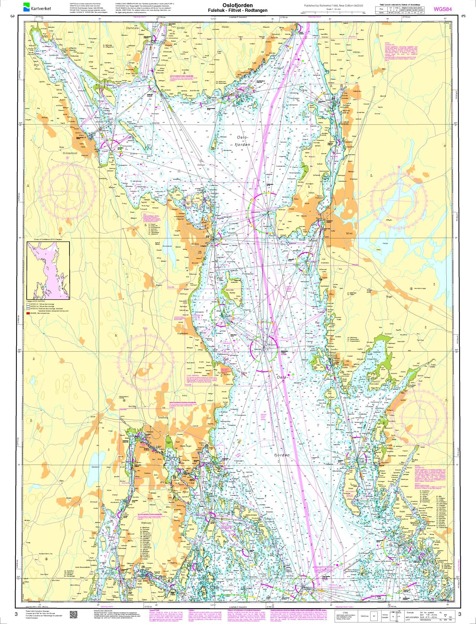 Oslofjorden. Fulehuk - Filtvet - Rødtangen - 3 - Norway Kartverket Nautical Charts