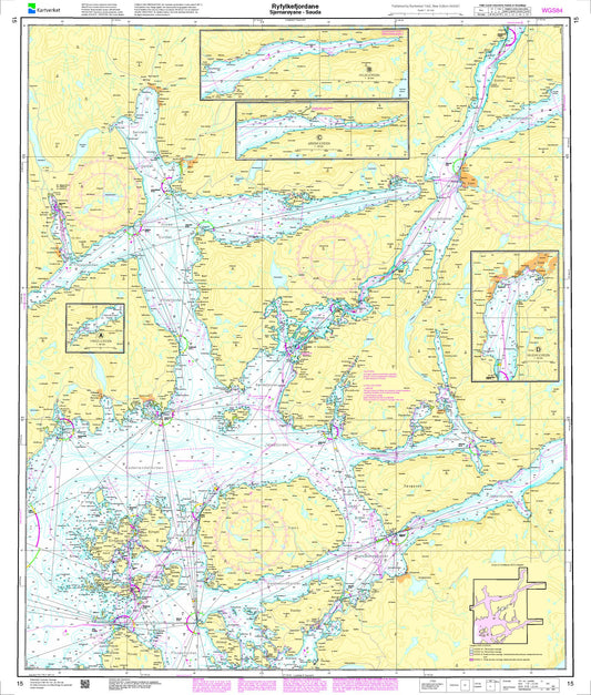 Ryfylkefjordane. Sjernarøyane - Sauda - 15 - Norway Kartverket Nautical Charts