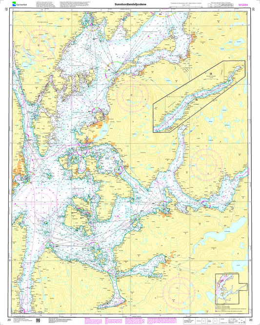Sunnhordalandsfjordene - 20 - Norway Kartverket Nautical Charts