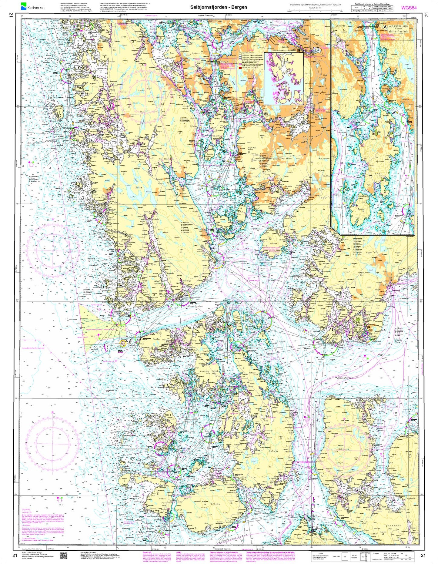 Selbjørnsfjorden - Bergen - 21 - Norway Kartverket Nautical Charts