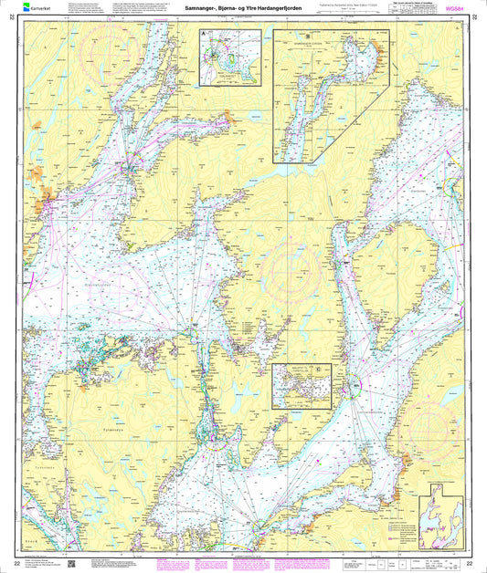 Samnanger-, Bjørna- og Ytre Hardangerfjorden - 22 - Norway Kartverket Nautical Charts