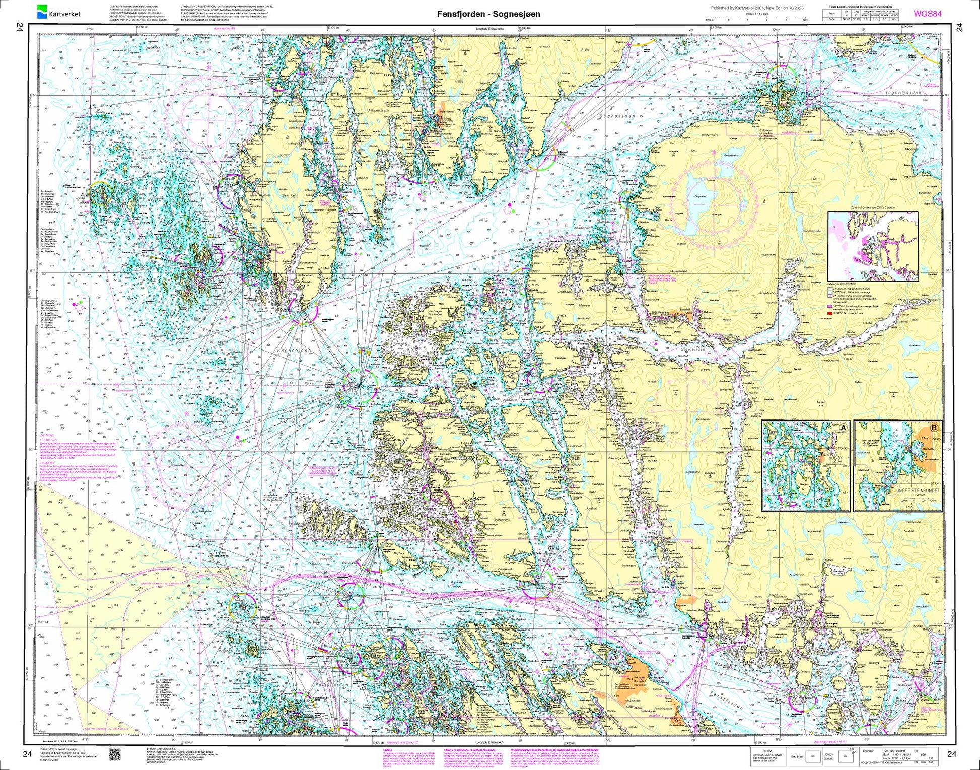 Fensfjorden - Sognesjøen - 24 - Norway Kartverket Nautical Charts