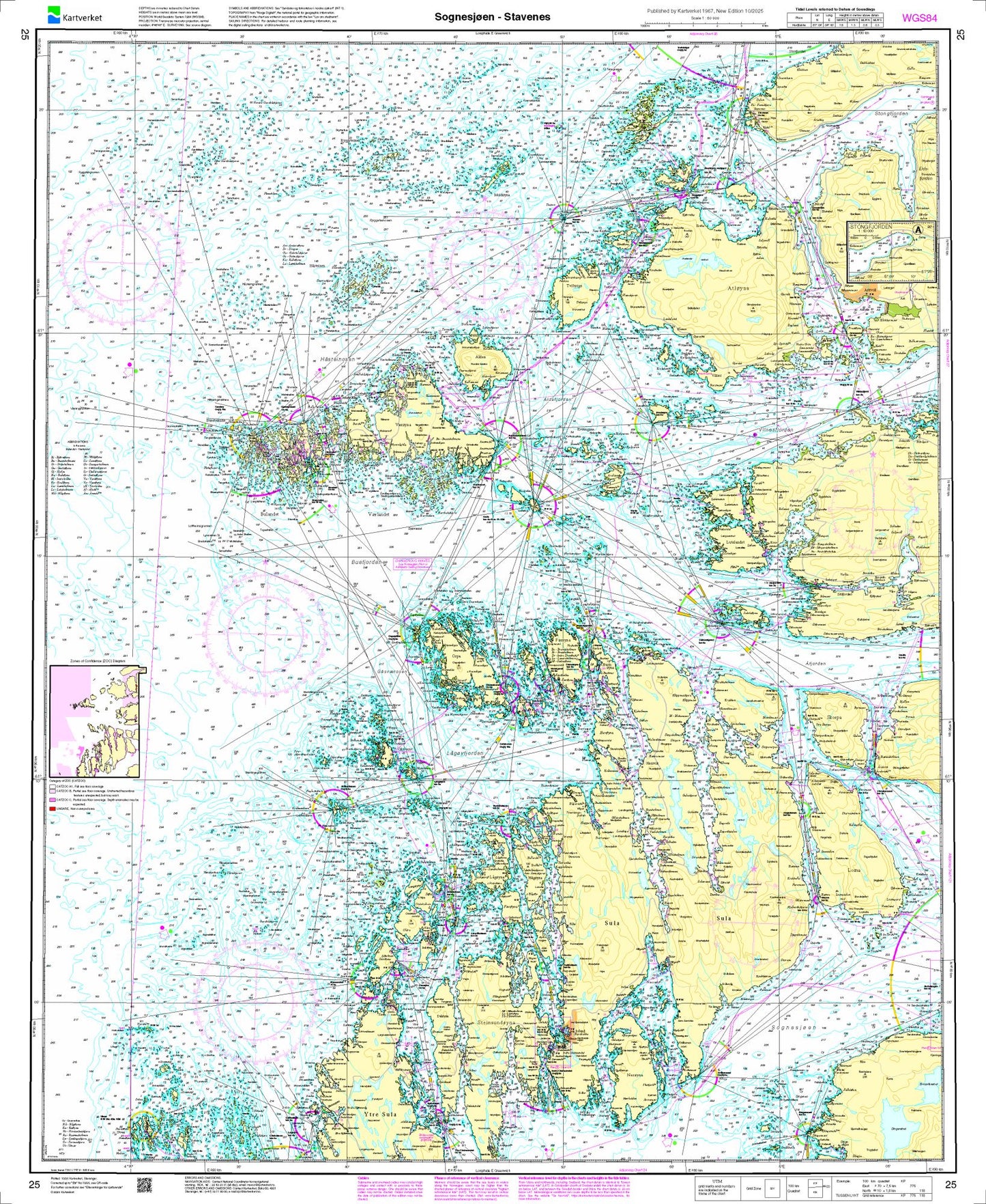 Sognesjøen - Stavenes - 25 - Norway Kartverket Nautical Charts