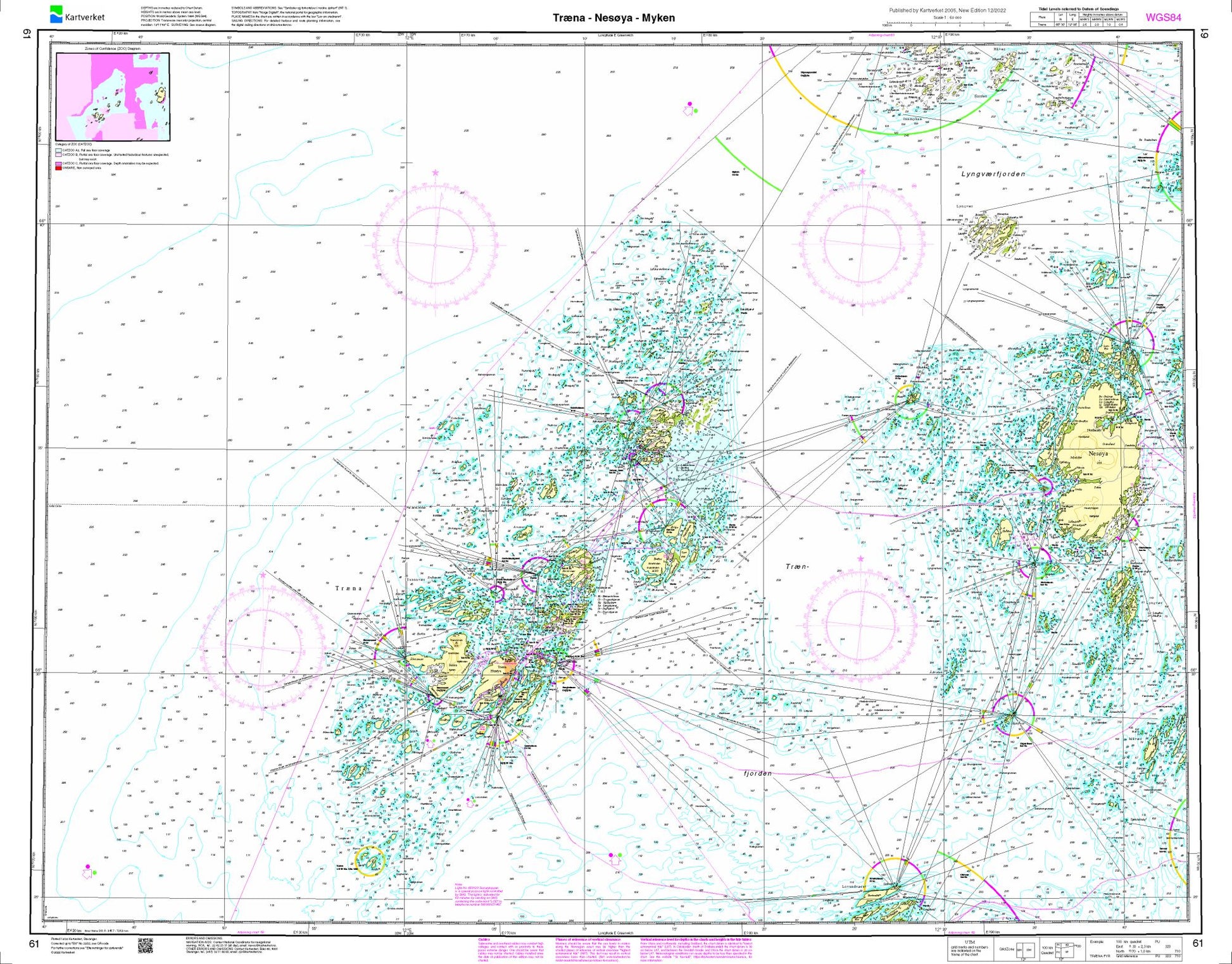 Træna - Nesøya - Myken - 61 - Norway Kartverket Nautical Charts