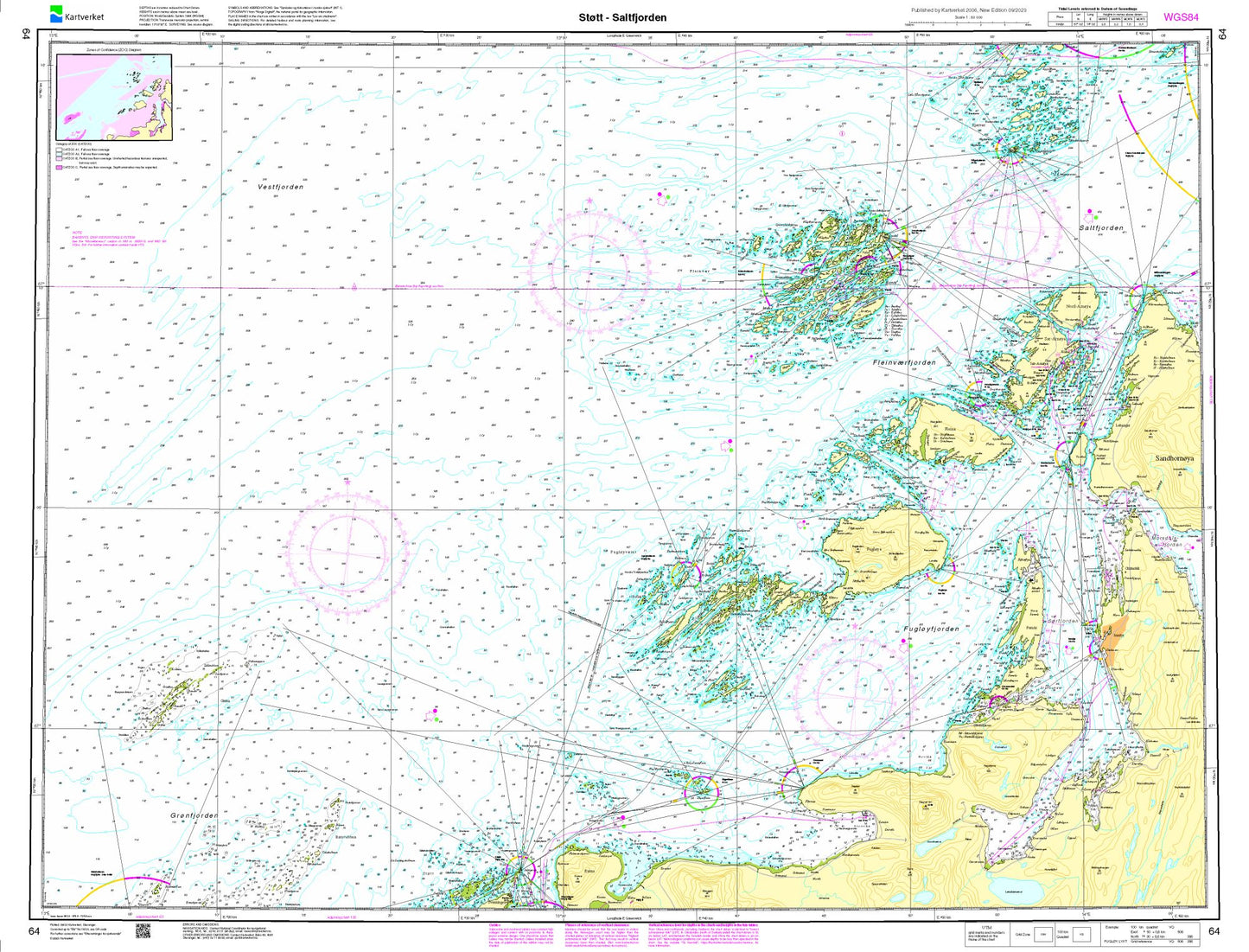 Støtt - Saltfjorden - 64 - Norway Kartverket Nautical Charts