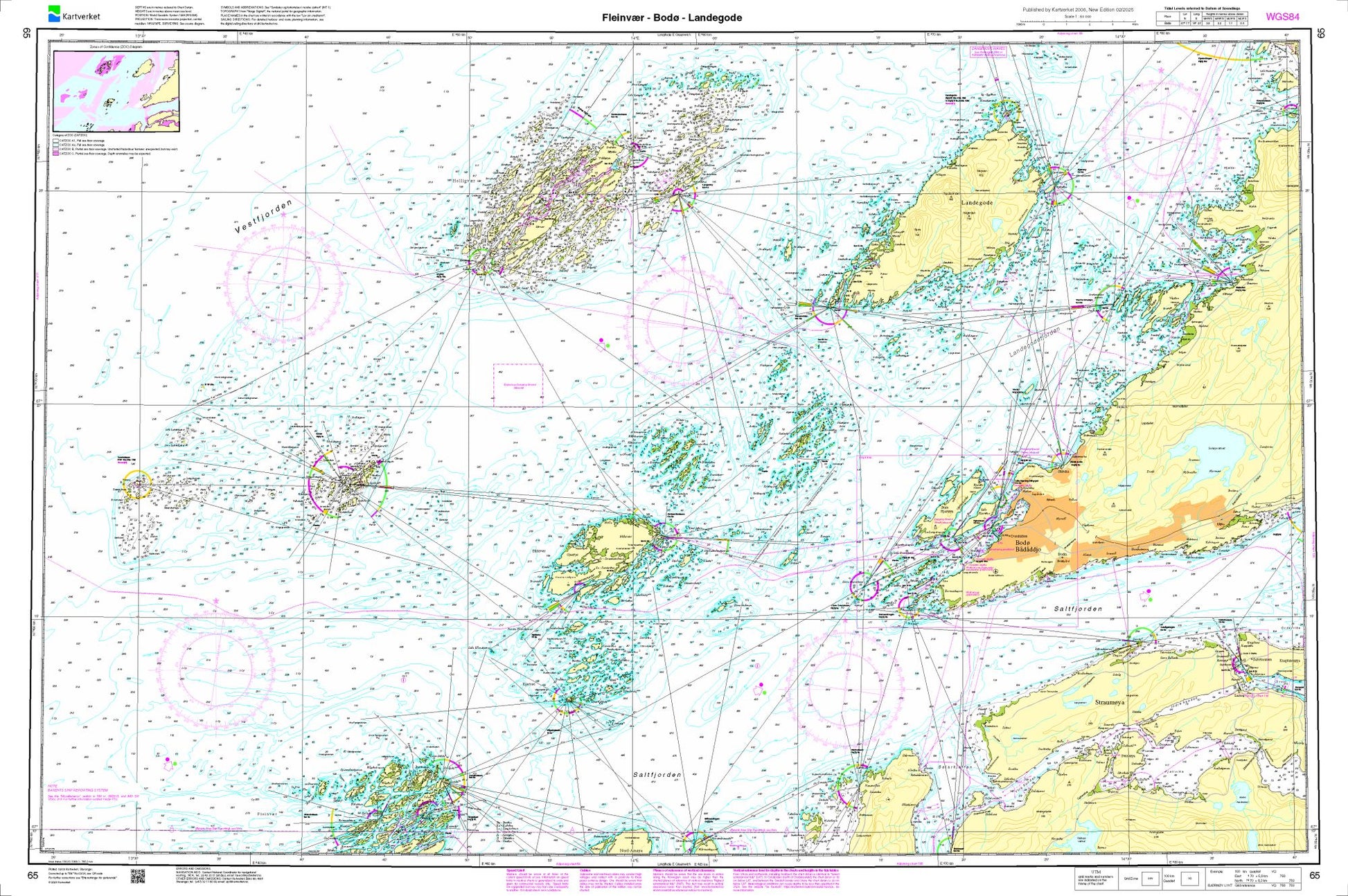 Fleinvær - Bodø - Landegode - 65 - Norway Kartverket Nautical Charts