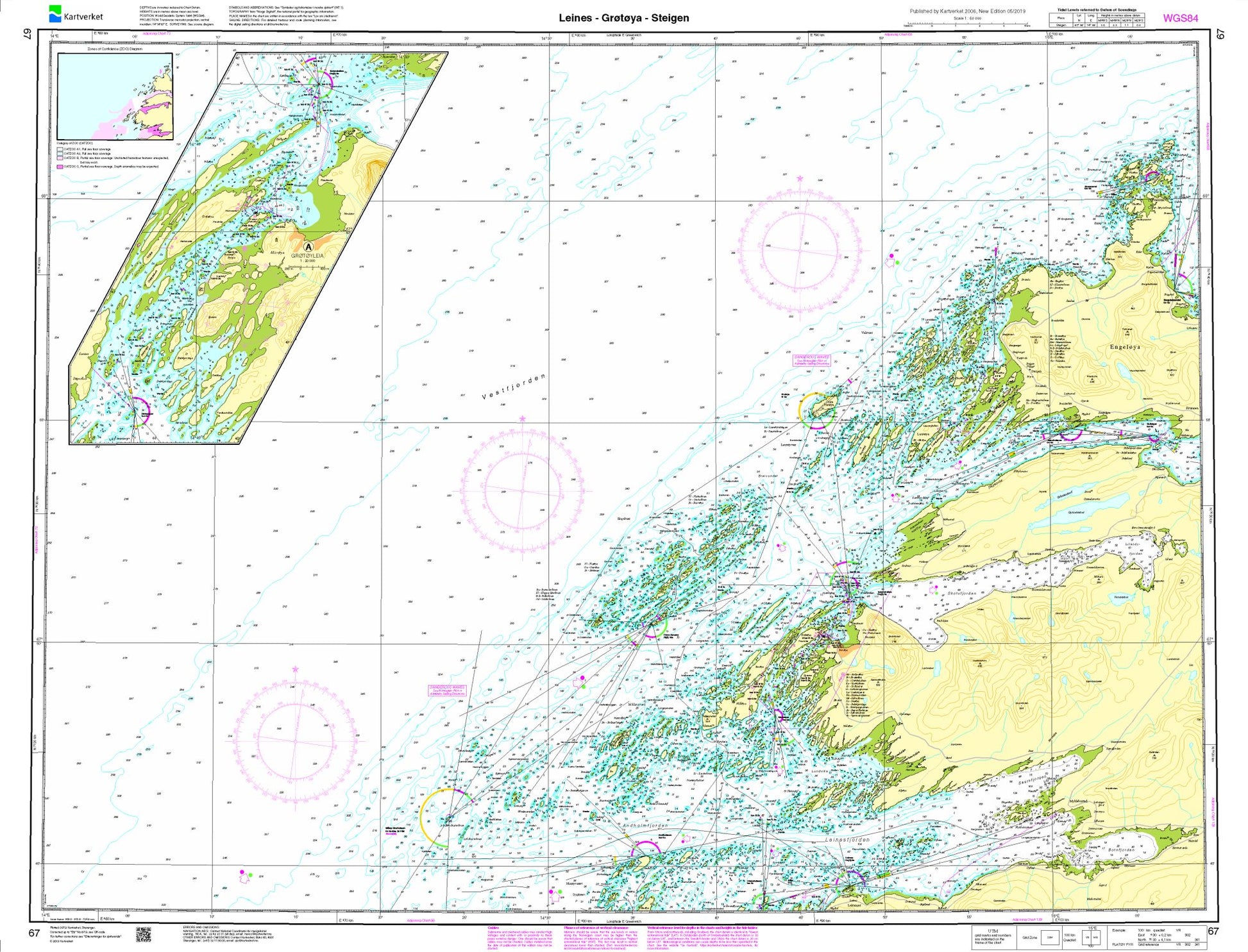 Leines - Grøtøya - Steigen - 67 - Norway Kartverket Nautical Charts