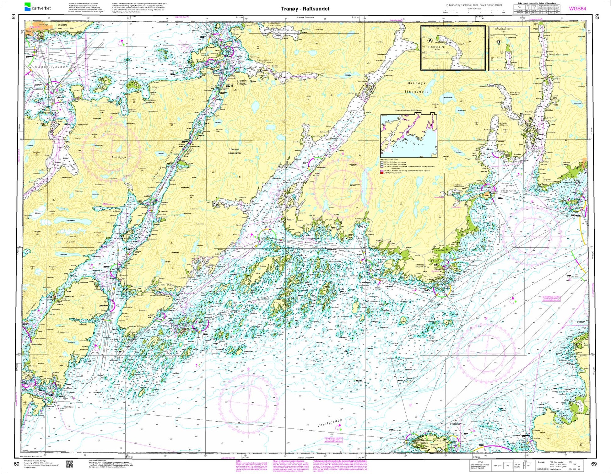 Tranøy - Raftsundet - 69 - Norway Kartverket Nautical Charts
