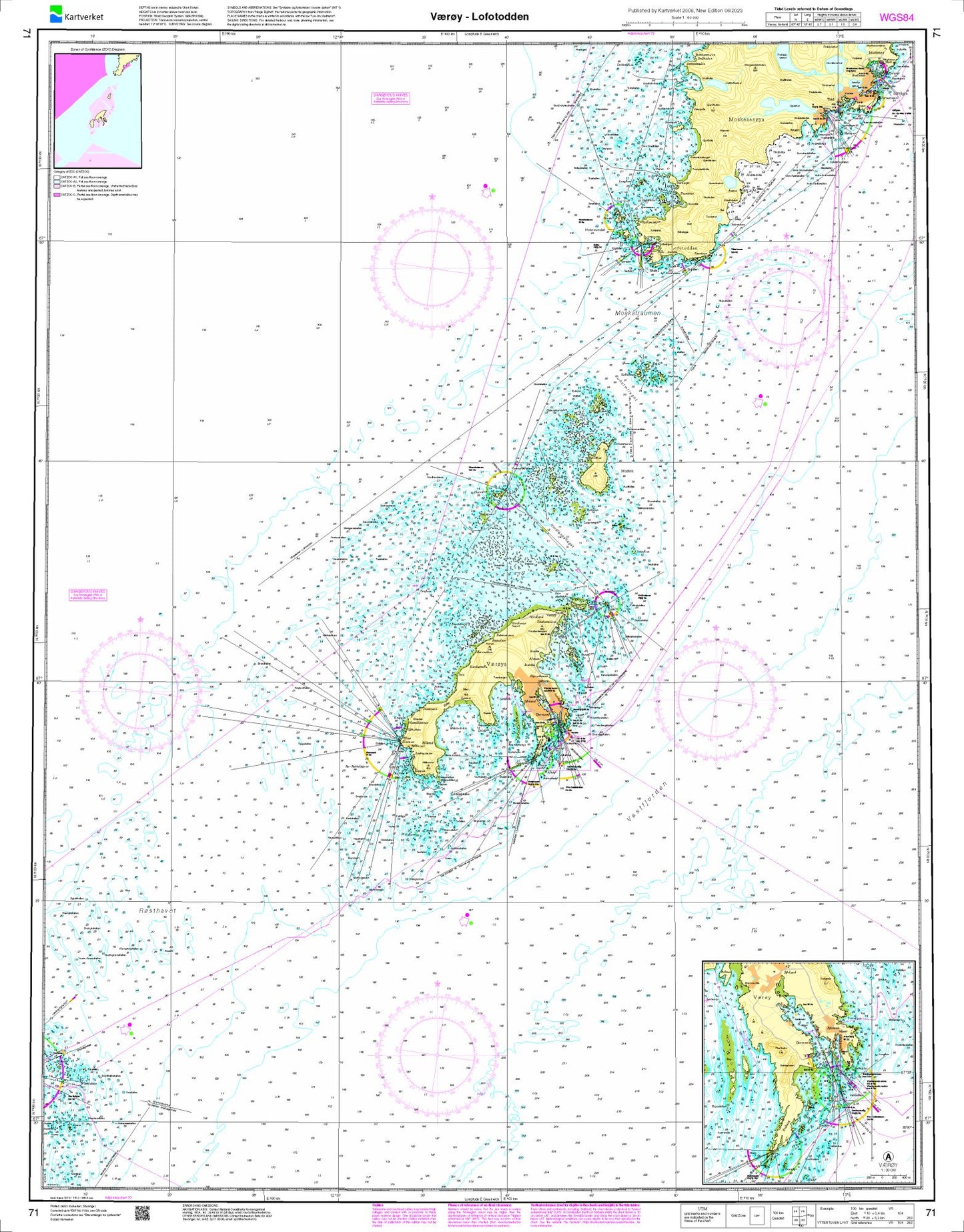 Værøy - Lofotodden - 71 - Norway Kartverket Nautical Charts