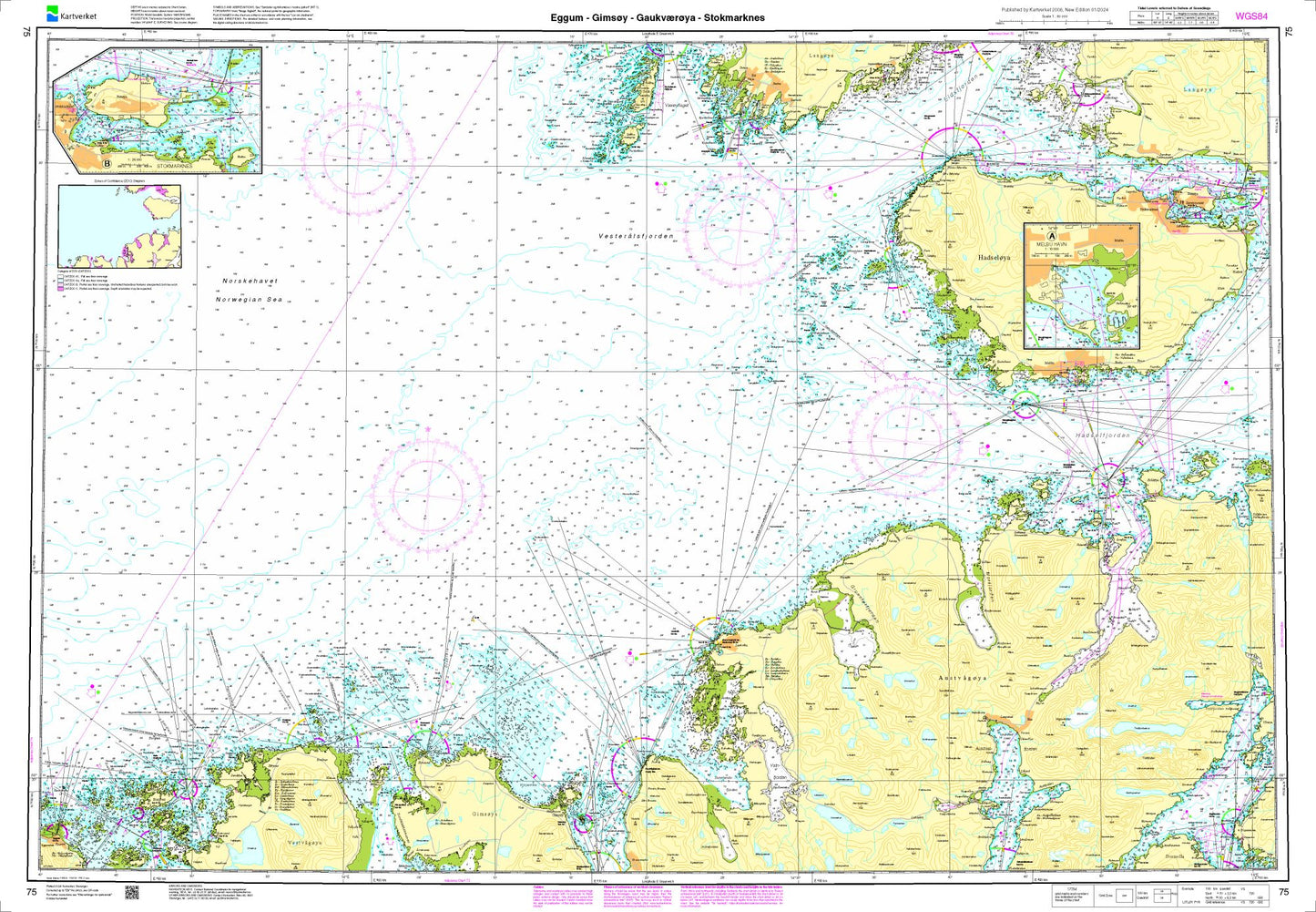 Eggum - Gimsøy - Gaukværøya - Stokmarknes - 75 - Norway Kartverket Nautical Charts