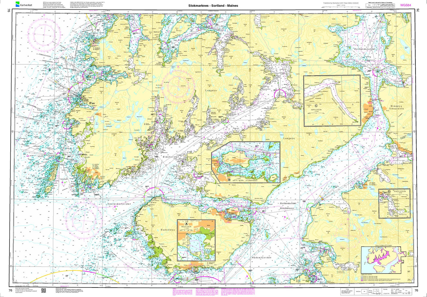 Stokmarknes - Sortland - Malnes - 76 - Norway Kartverket Nautical Charts