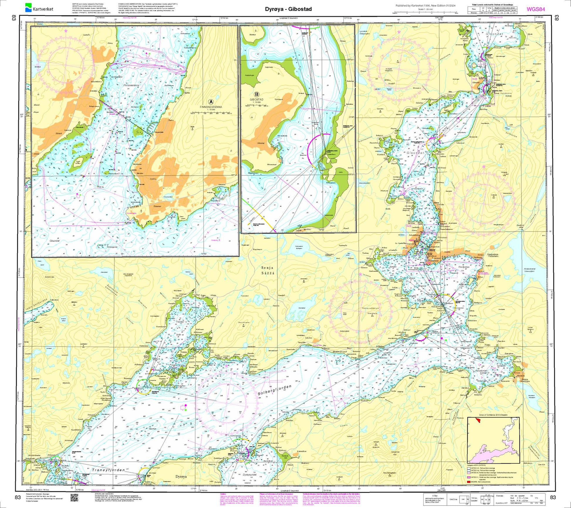Dyrøya - Gibostad - 83 - Norway Kartverket Nautical Charts