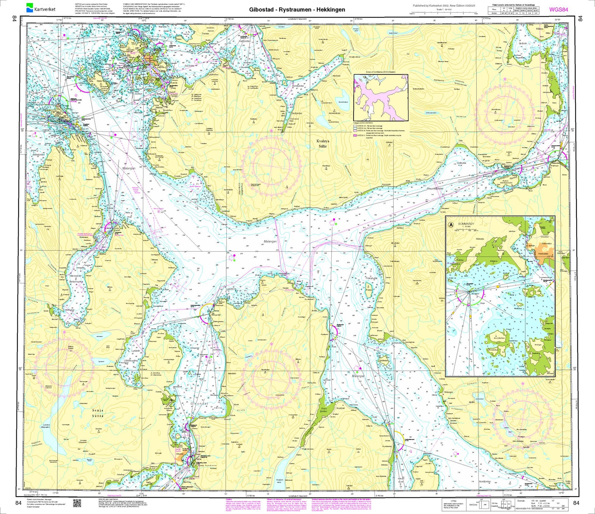 Gibostad - Rystraumen - Hekkingen - 84 - Norway Kartverket Nautical Charts