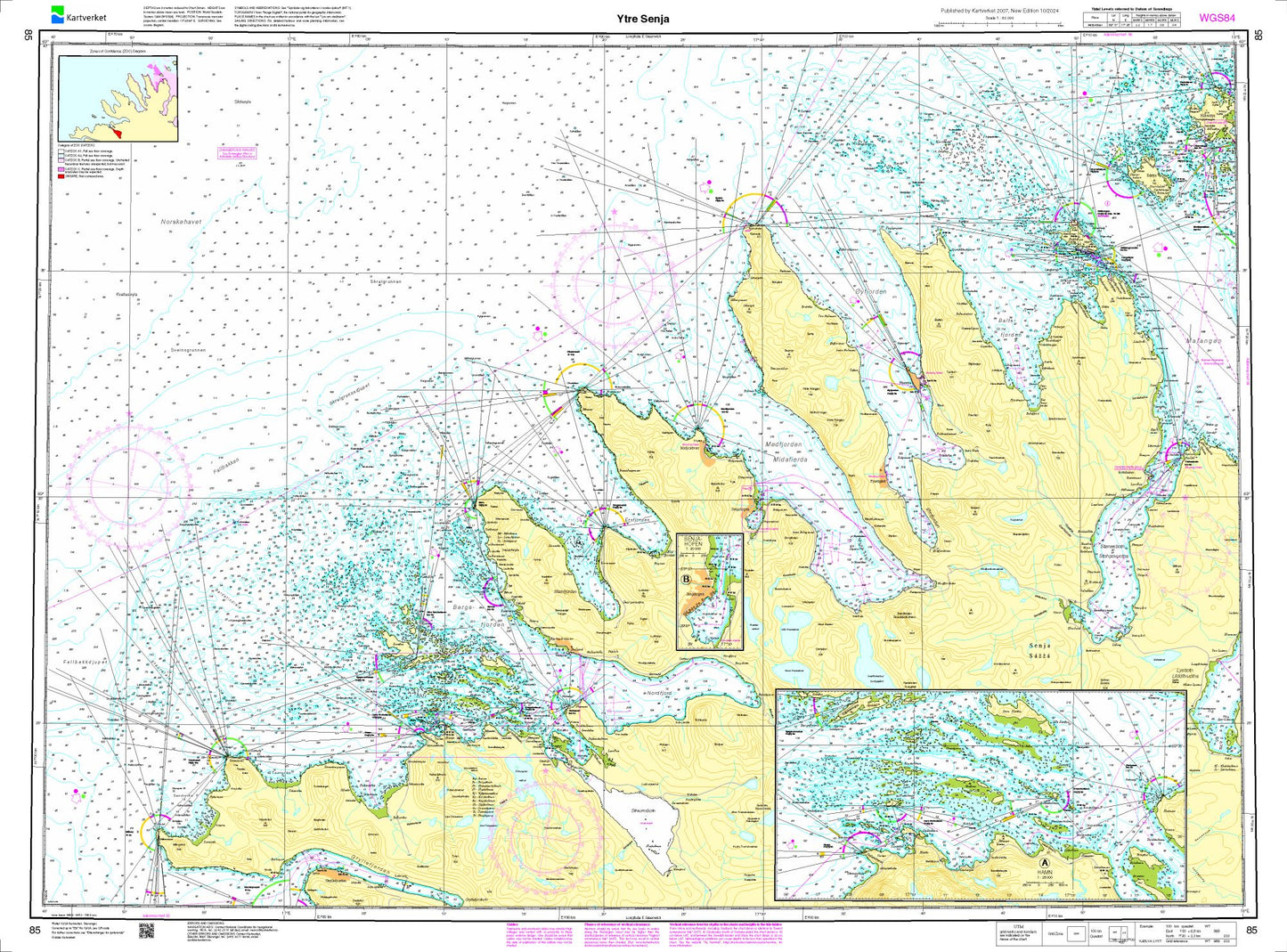Ytre Senja - 85 - Norway Kartverket Nautical Charts