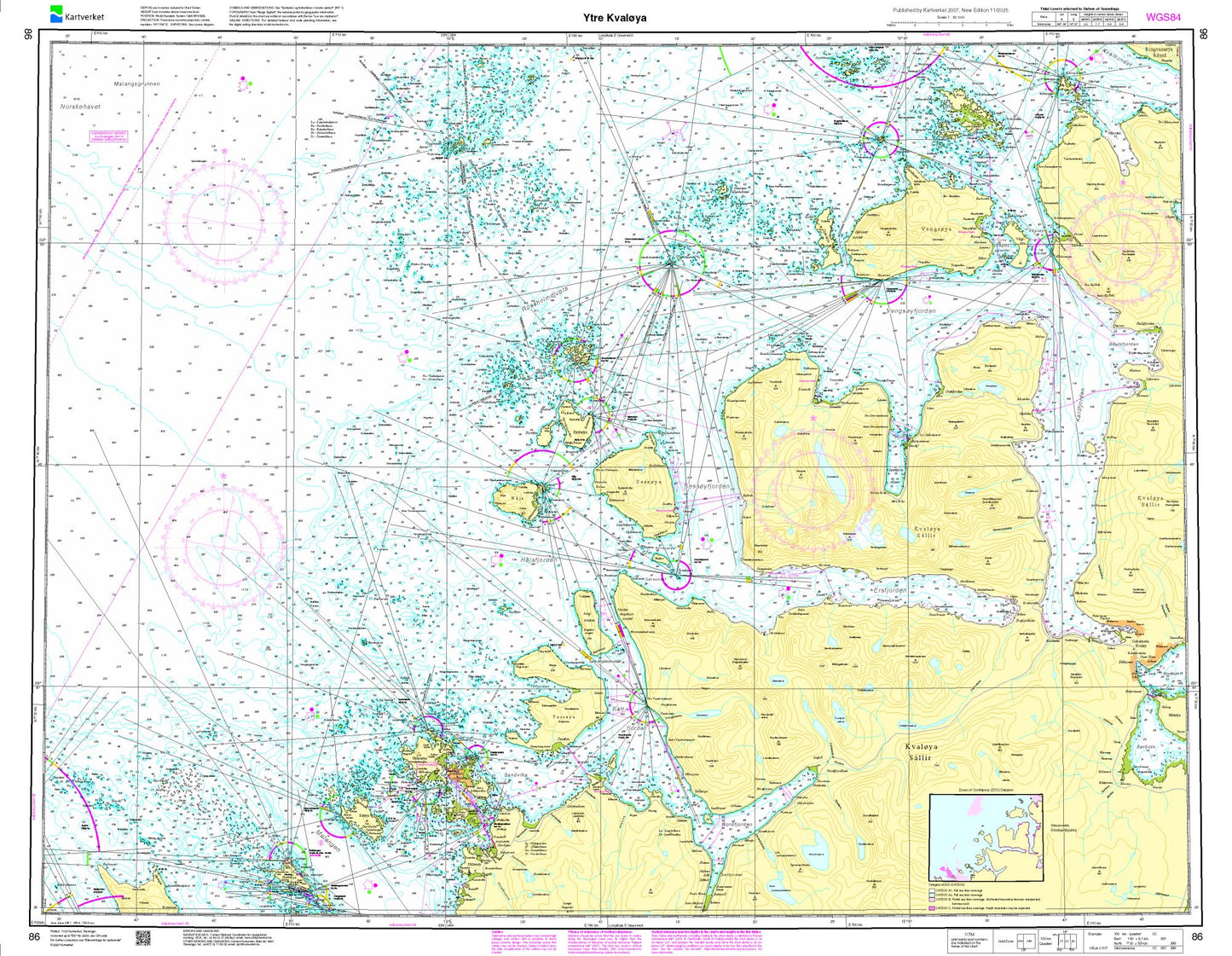 Ytre Kvaløya - 86 - Norway Kartverket Nautical Charts