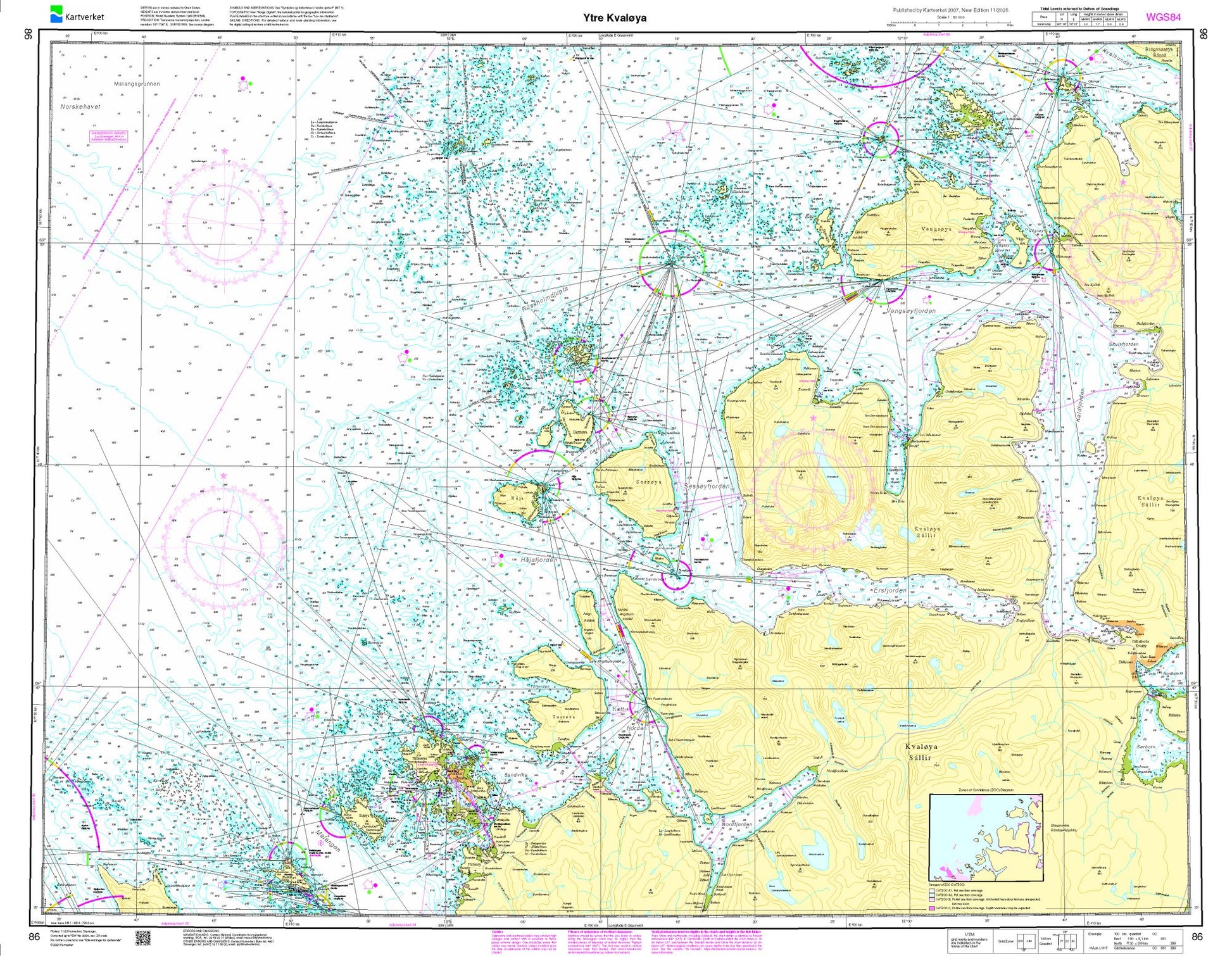 Ytre Kvaløya - 86 - Norway Kartverket Nautical Charts