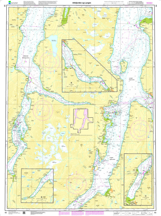 Ullsfjorden og Lyngen - 90 - Norway Kartverket Nautical Charts