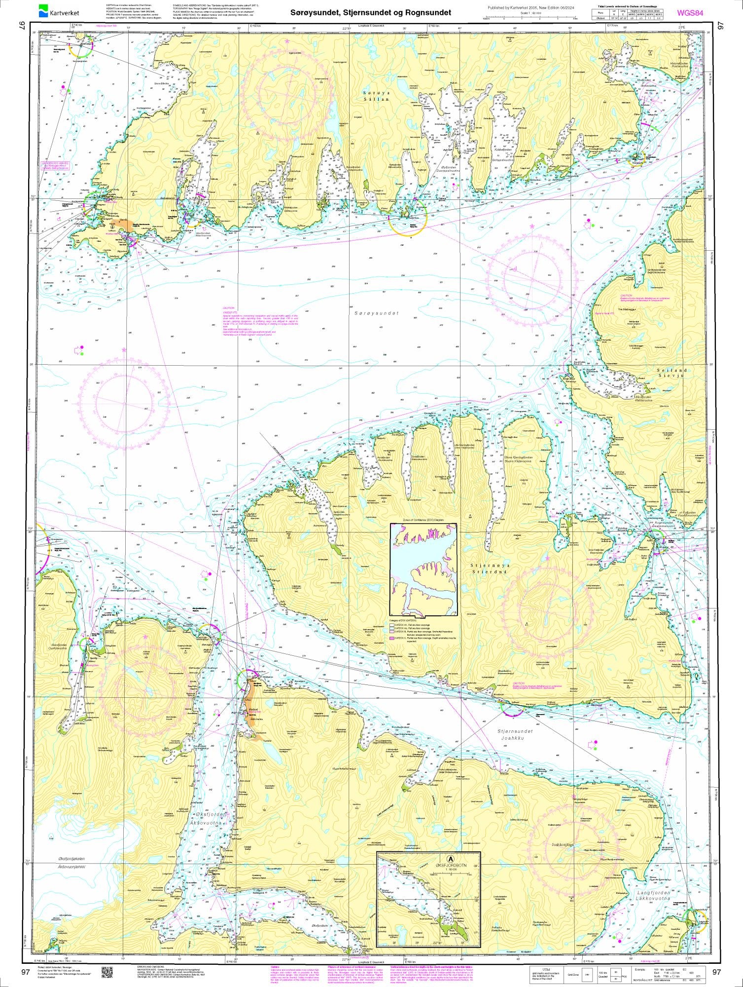 Sørøysundet - Stjernsundet - Rognsundet - 97 - Norway Kartverket Nautical Charts