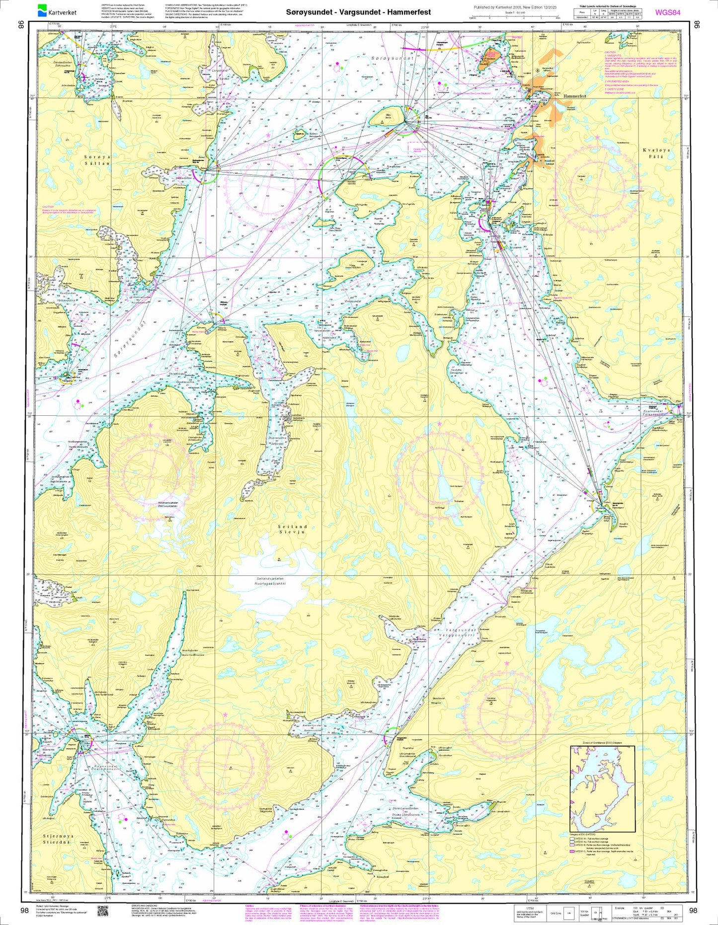 Sørøysund - Vargsund - Hammerfest - 98 - Norway Kartverket Nautical Charts