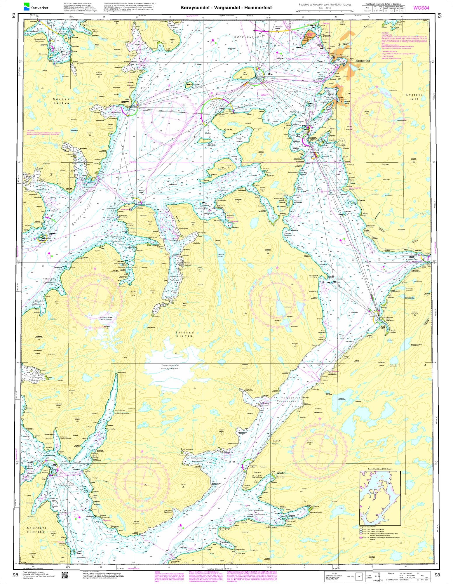Sørøysund - Vargsund - Hammerfest - 98 - Norway Kartverket Nautical Charts