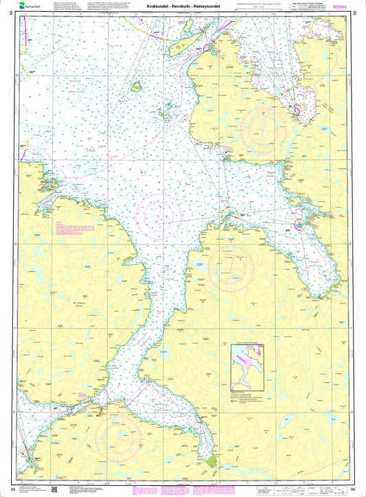 Kvalsundet - Revsbotn - Reinøysundet - 99 - Norway Kartverket Nautical Charts