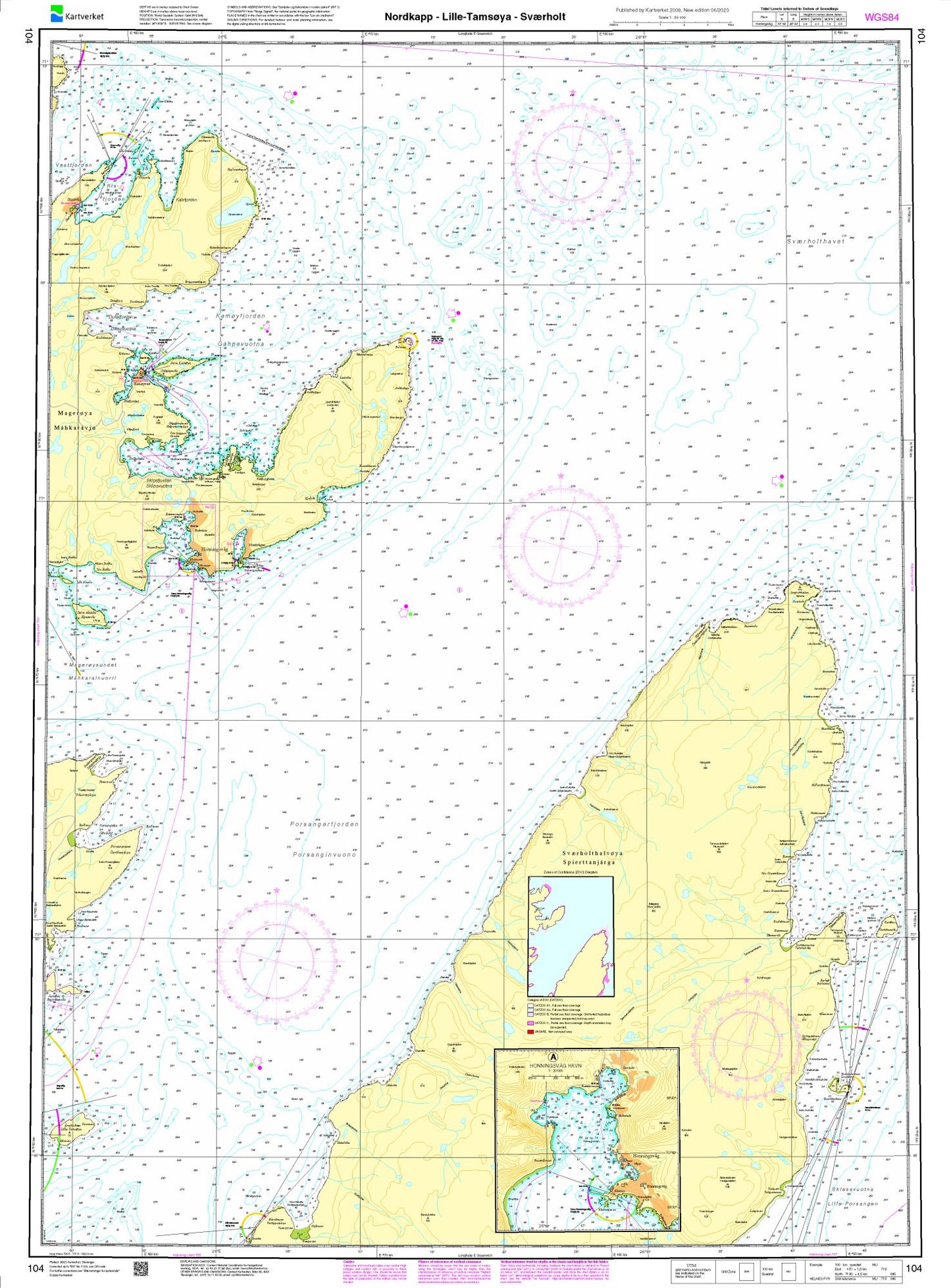 Nordkapp - Lille-Tamsøya - Sværholt - 104 - Norway Kartverket Nautical Charts