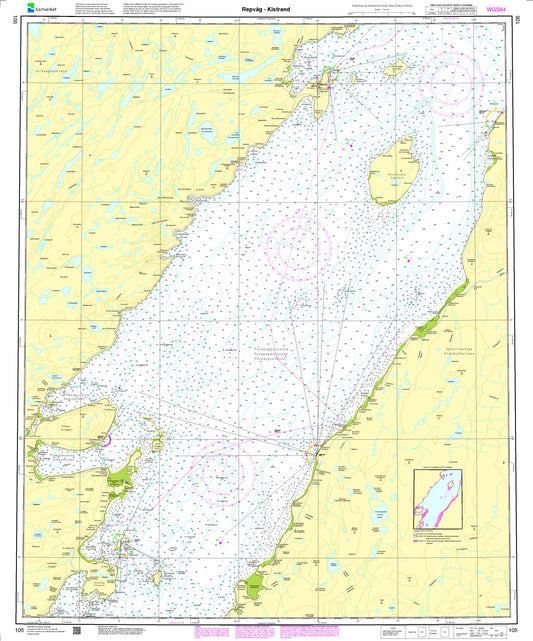 Porsangen. Repvåg - Kistrand - 105 - Norway Kartverket Nautical Charts