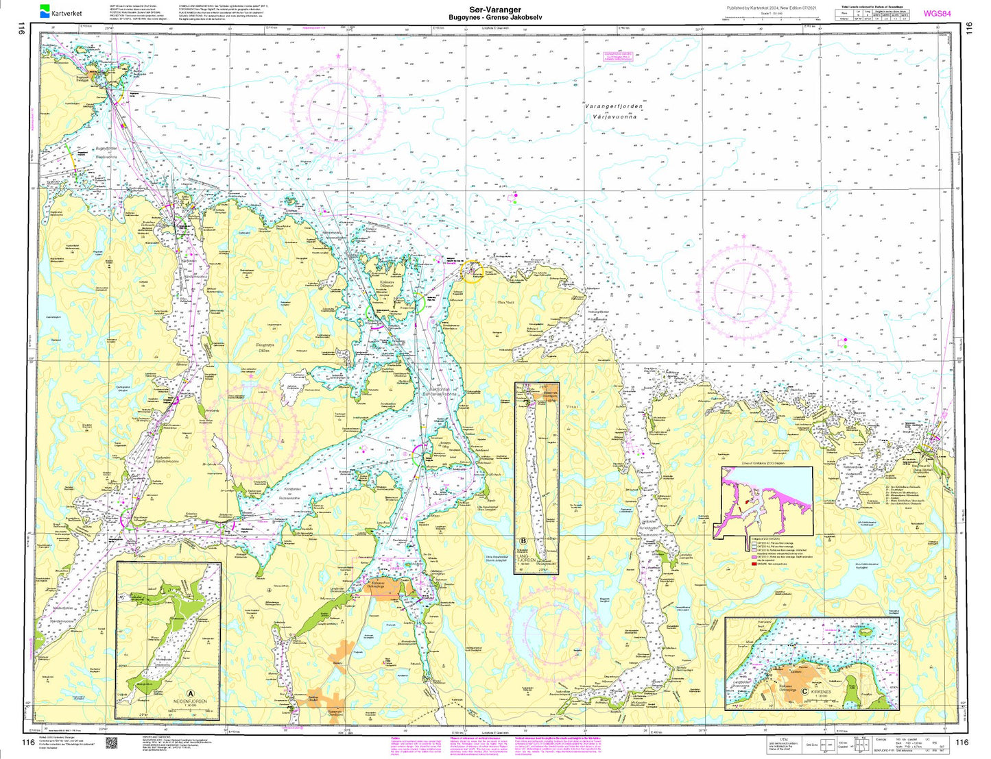 Sør-Varanger, Bugøynes - Grense Jakobselv - 116 - Norway Kartverket Nautical Charts