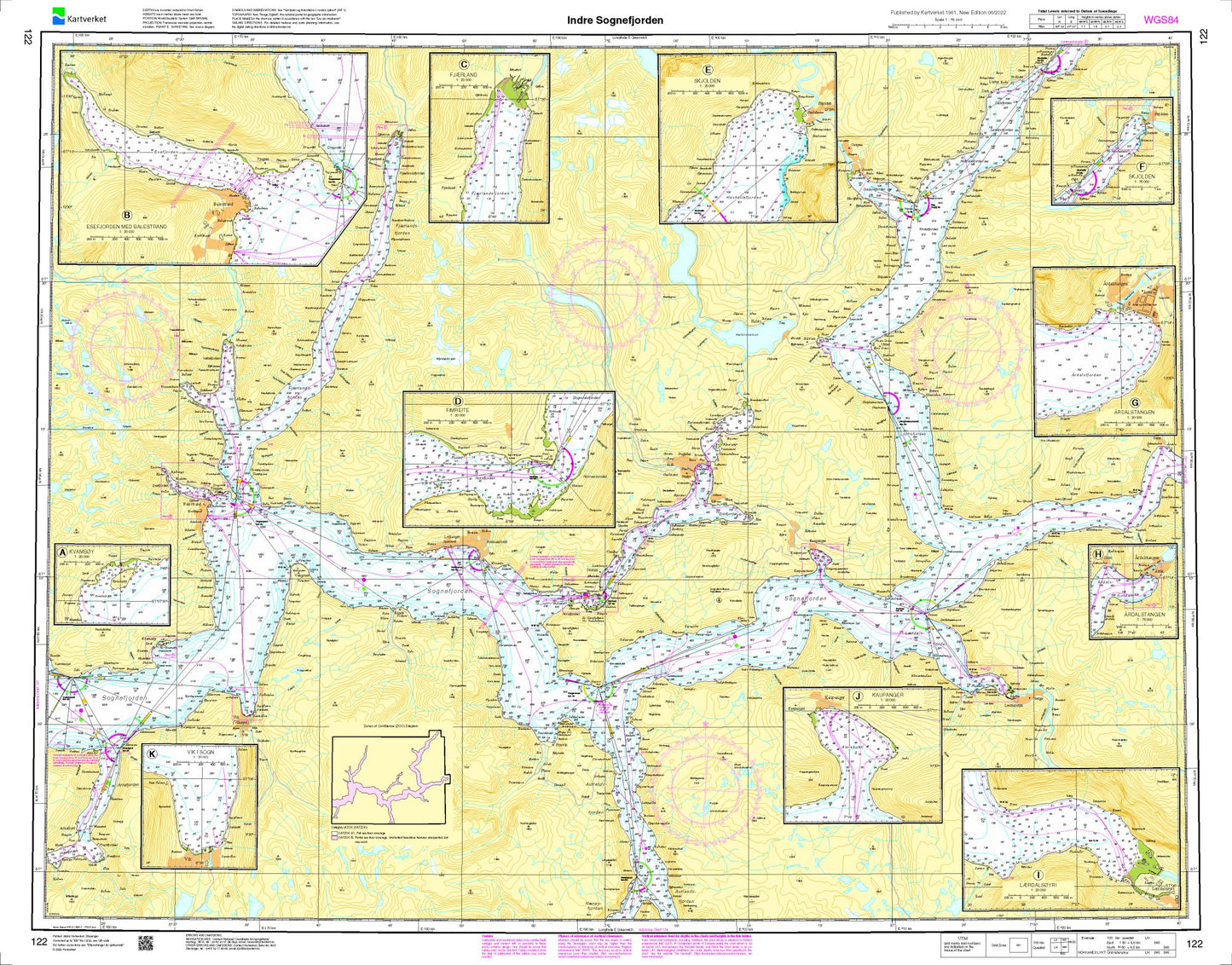 Indre Sognefjorden - 122 - Norway Kartverket Nautical Charts