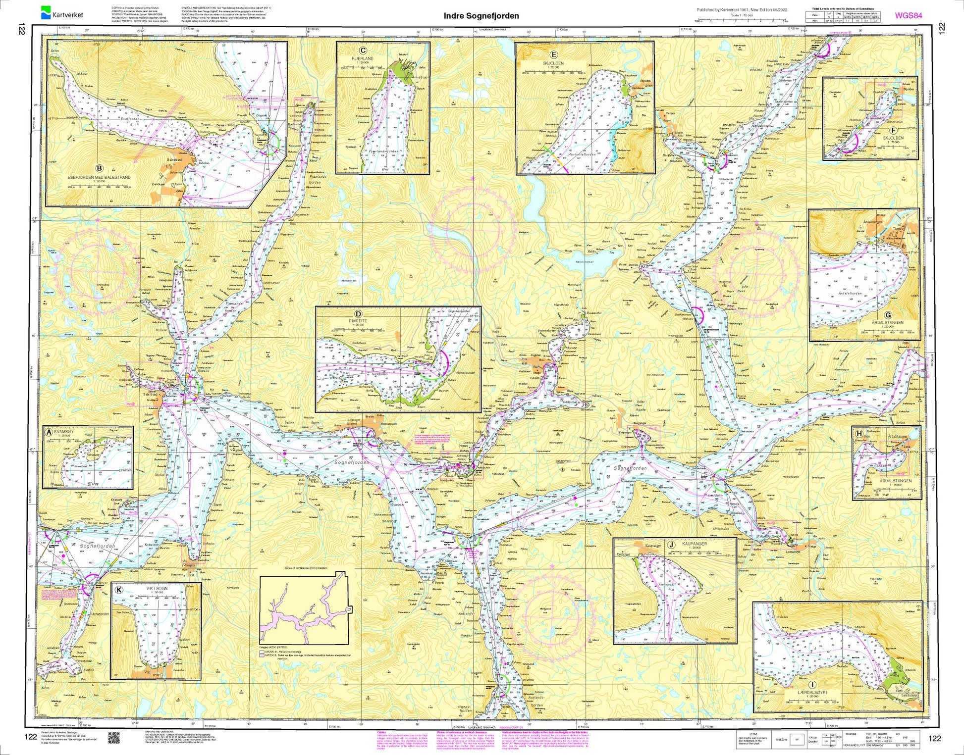 Indre Sognefjorden - 122 - Norway Kartverket Nautical Charts