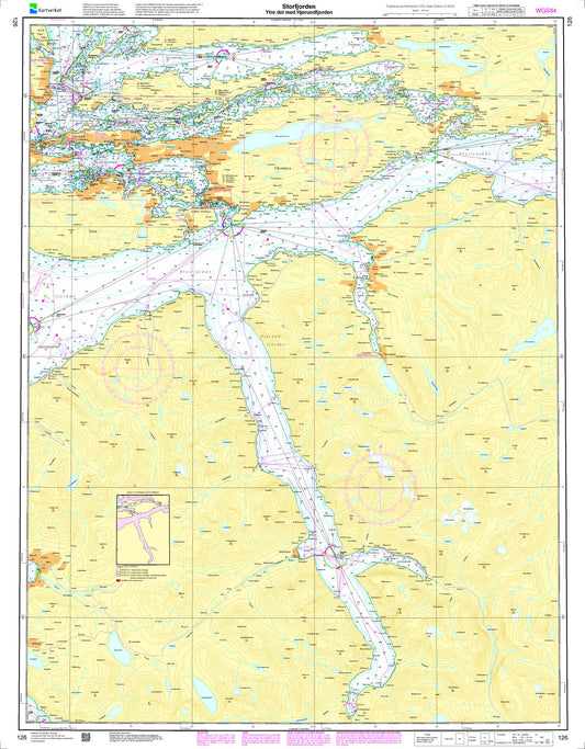 Storfjorden. Ytre del med Hjørundfjorden - 126 - Norway Kartverket Nautical Charts