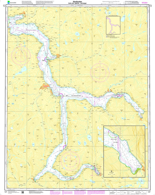 Storfjorden. Indre del, Sjøholt - Geiranger - 127 - Norway Kartverket Nautical Charts