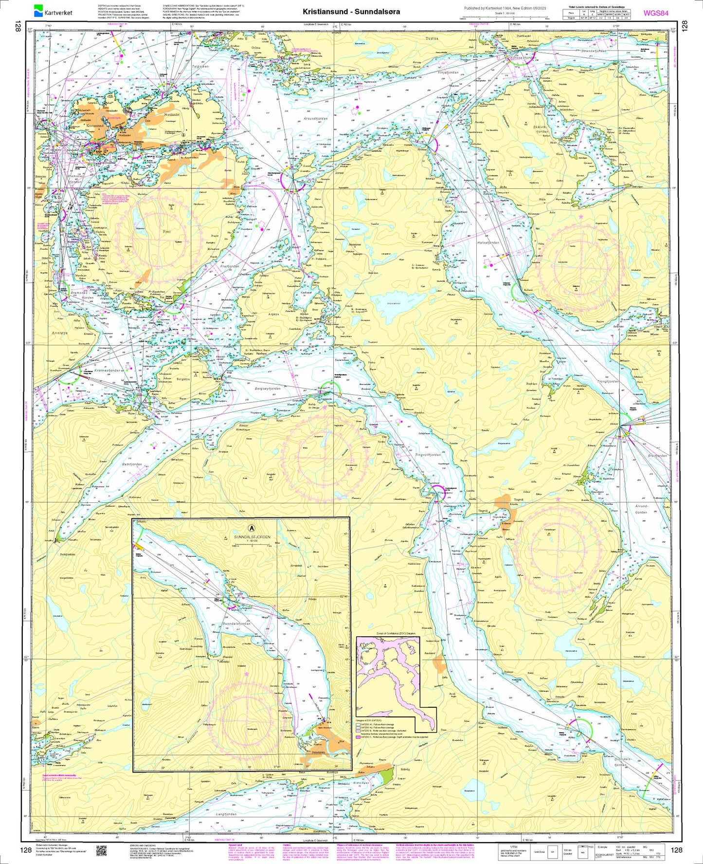 Kristiansund - Sunndalsøra - 128 - Norway Kartverket Nautical Charts