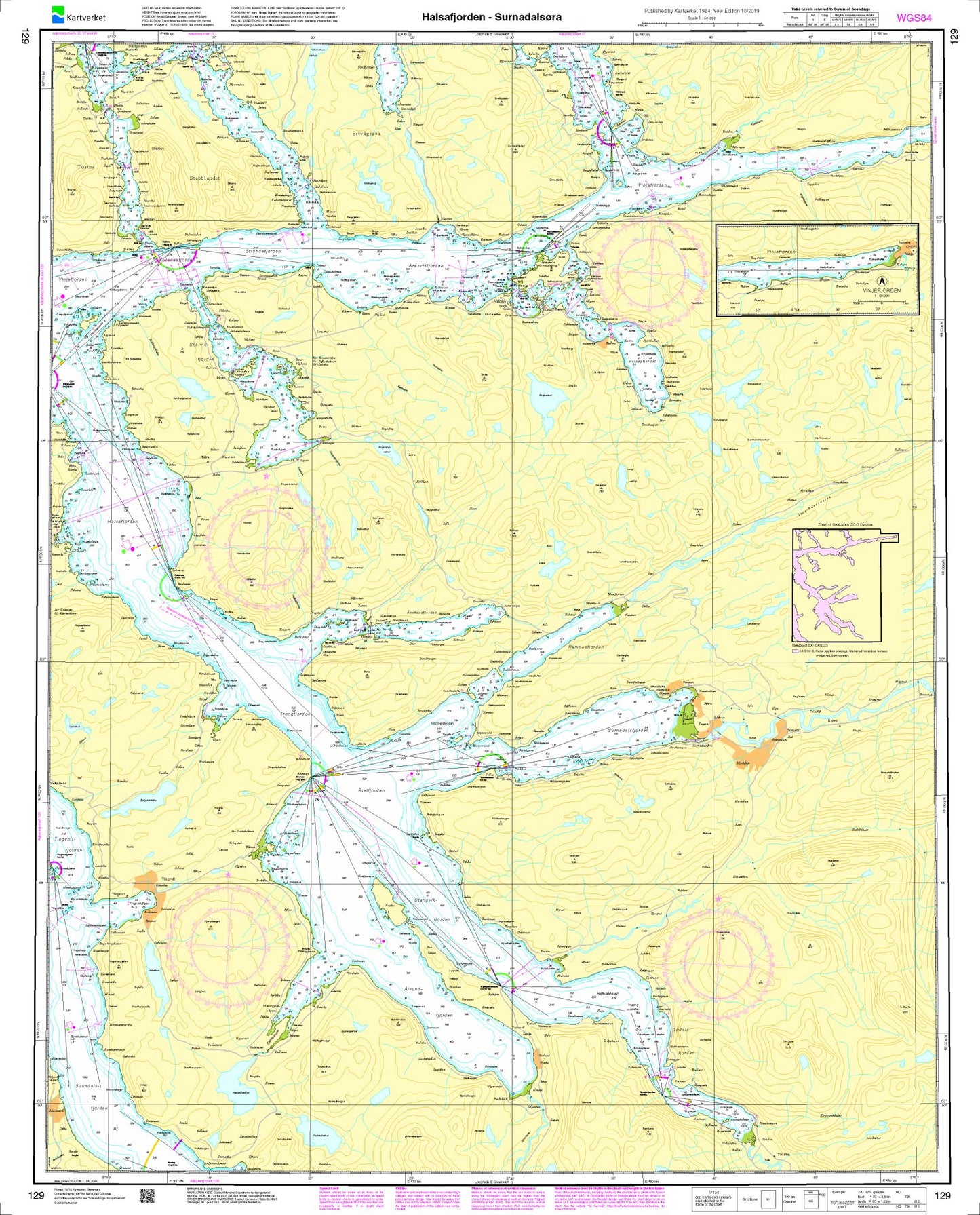 Halsafjorden - Surnadalsøra - 129 - Norway Kartverket Nautical Charts