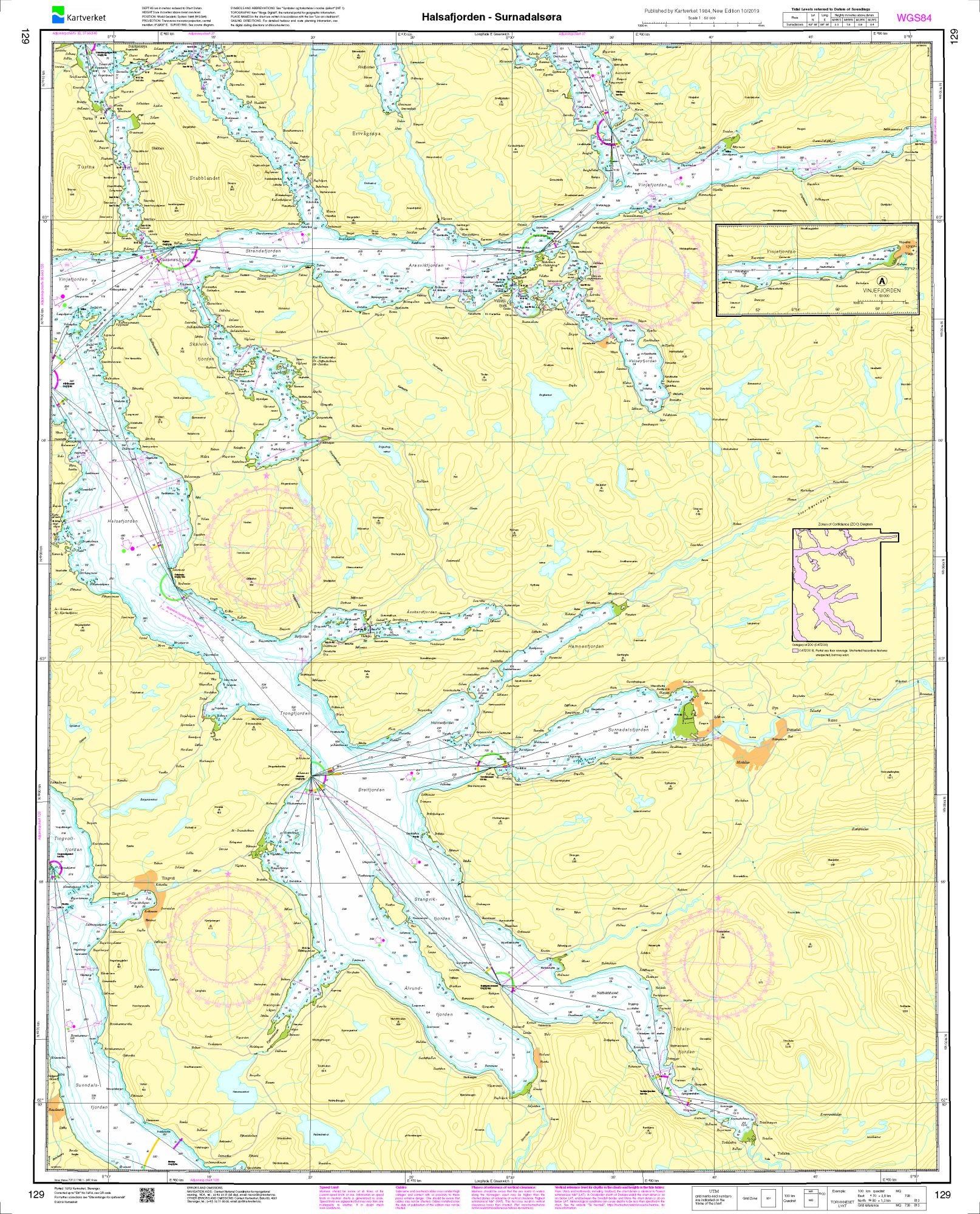 Halsafjorden - Surnadalsøra - 129 - Norway Kartverket Nautical Charts