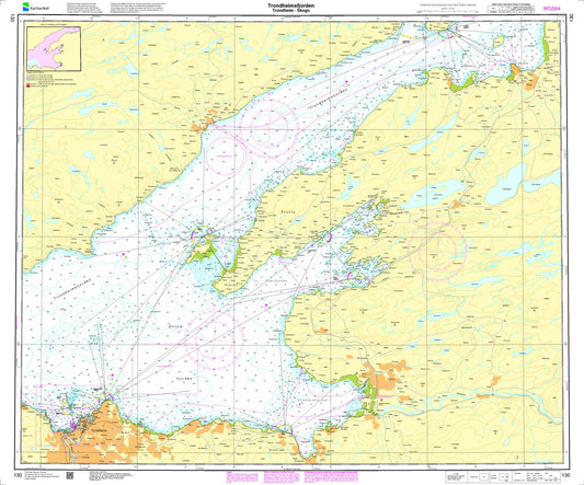 Trondheimsfjorden, Trondheim-Skogn - 130 - Norway Kartverket Nautical Charts