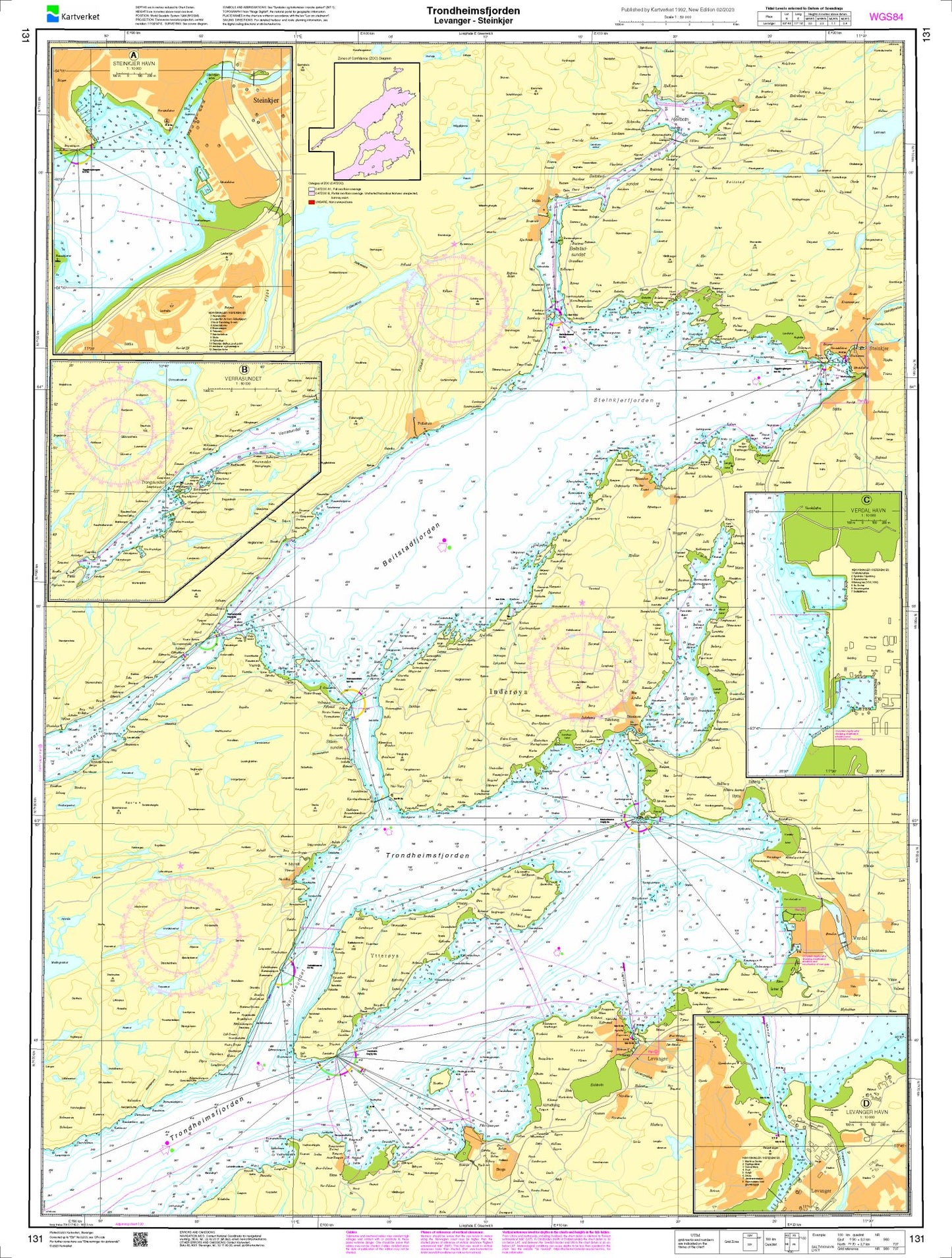 Trondheimsfjorden, Levanger - Steinkjer - 131 - Norway Kartverket Nautical Charts