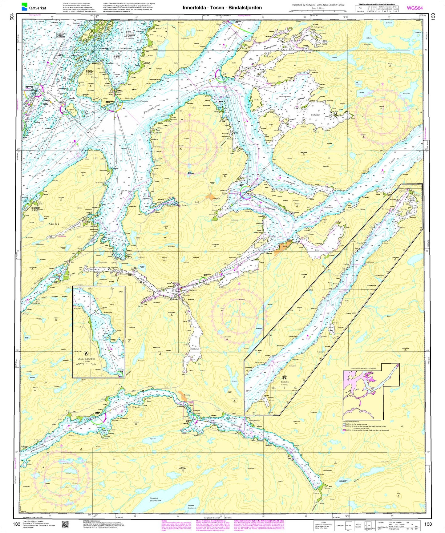 Innerfolda - Tosen - Bindalsfjorden - 133 - Norway Kartverket Nautical Charts