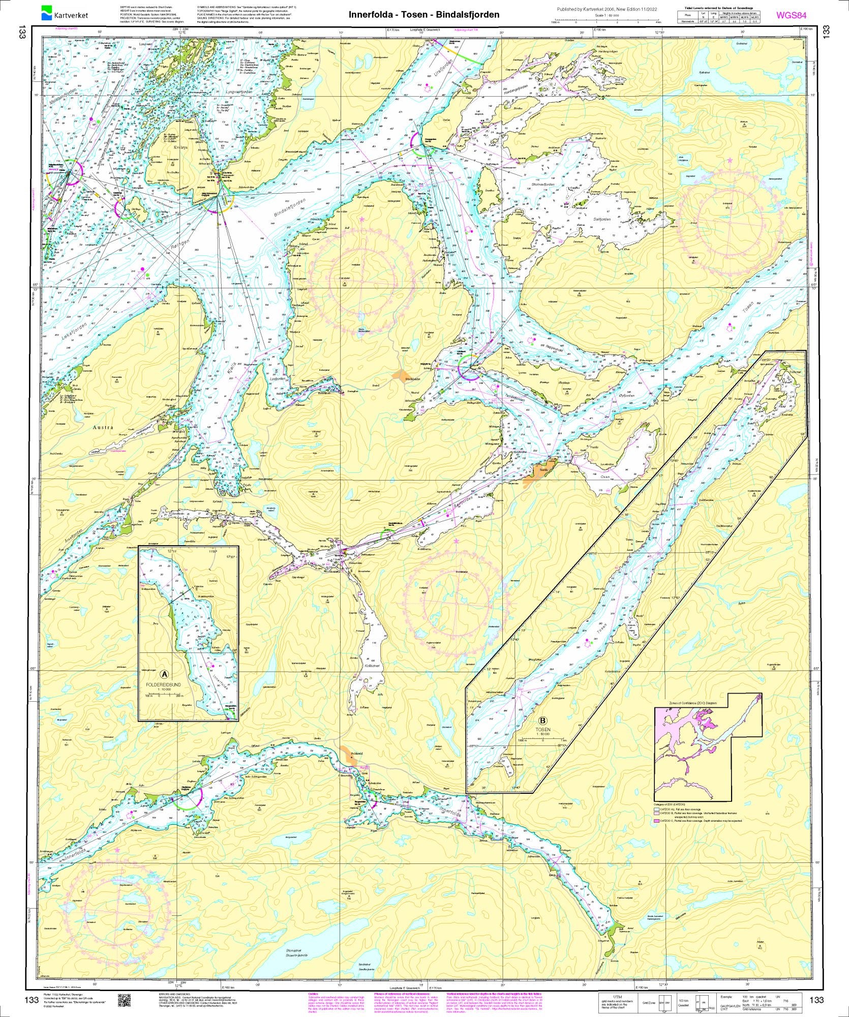 Innerfolda - Tosen - Bindalsfjorden - 133 - Norway Kartverket Nautical Charts