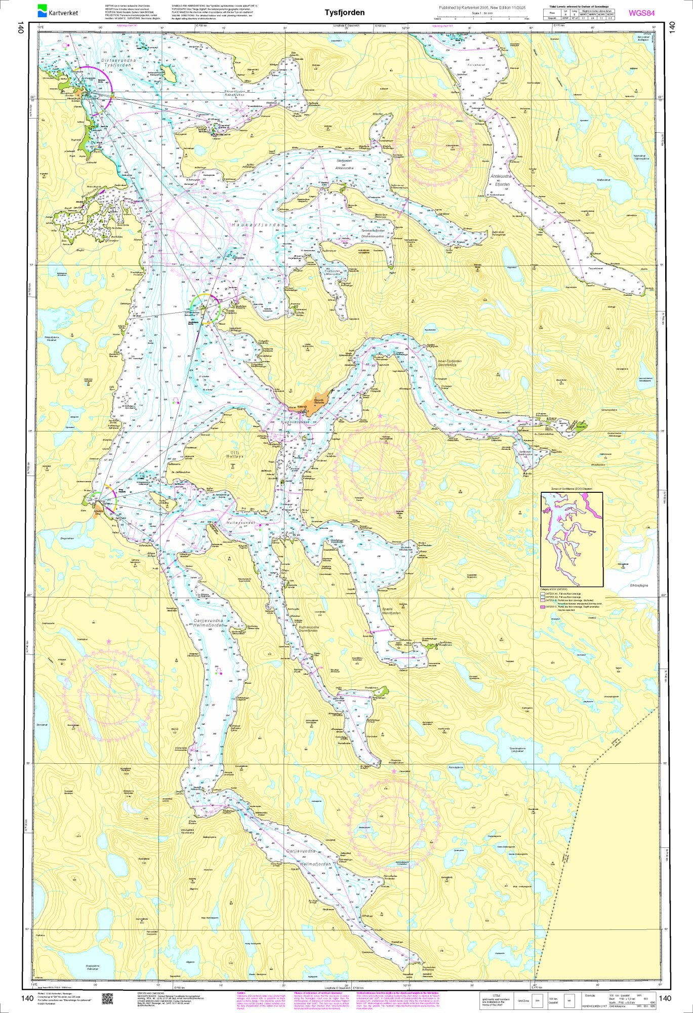 Tysfjorden - 140 - Norway Kartverket Nautical Charts