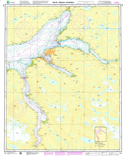 Narvik - Skjomen - Rombaken - 142 - Norway Kartverket Nautical Charts