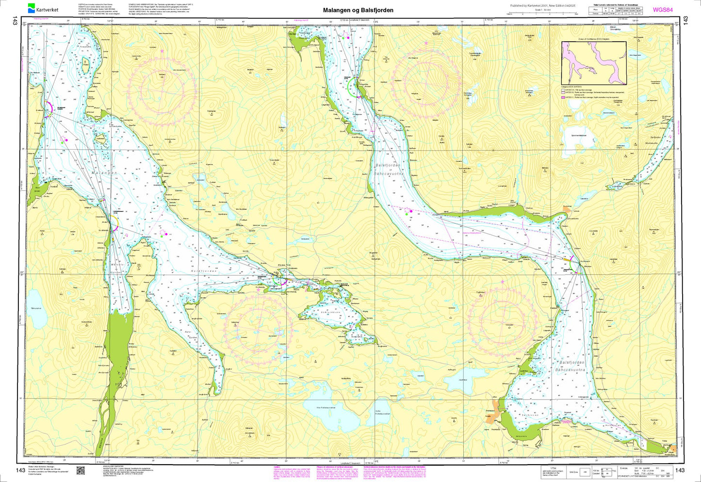 Malangen og Balsfjorden - 143 - Norway Kartverket Nautical Charts