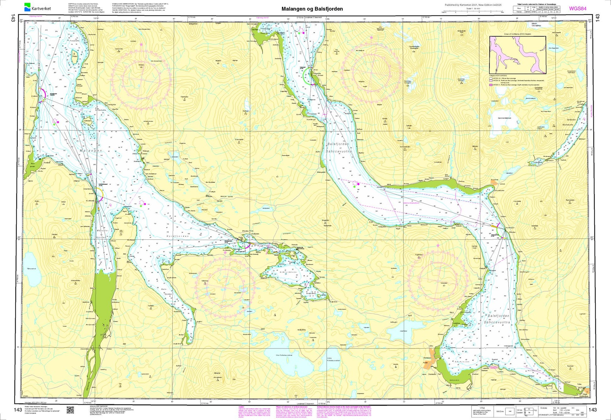 Malangen og Balsfjorden - 143 - Norway Kartverket Nautical Charts