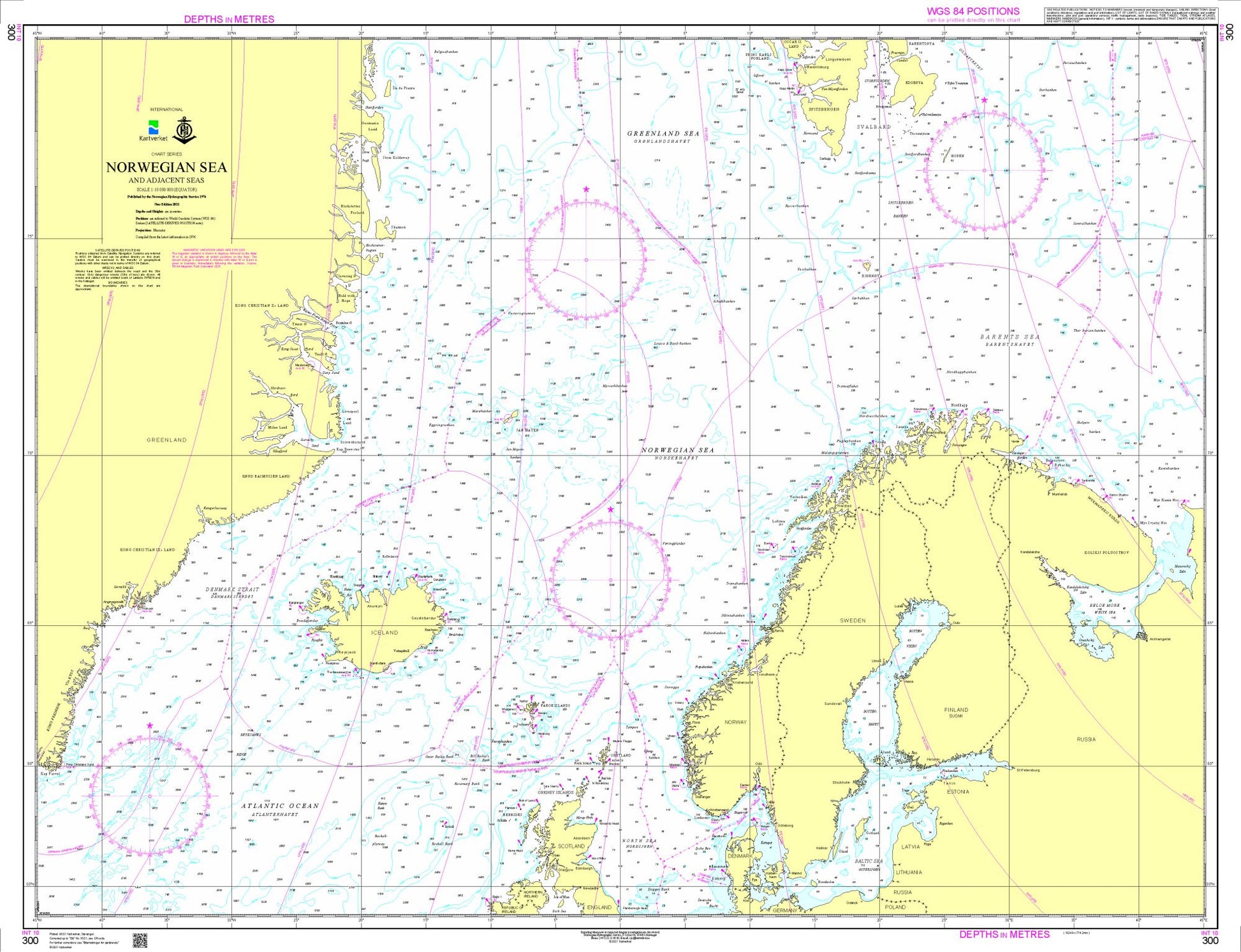 Norwegian Sea and adjacent seas - 300 - Norway Kartverket Nautical Charts