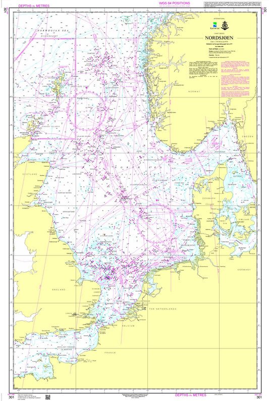 Nordsjøen - 301 - Norway Kartverket Nautical Charts